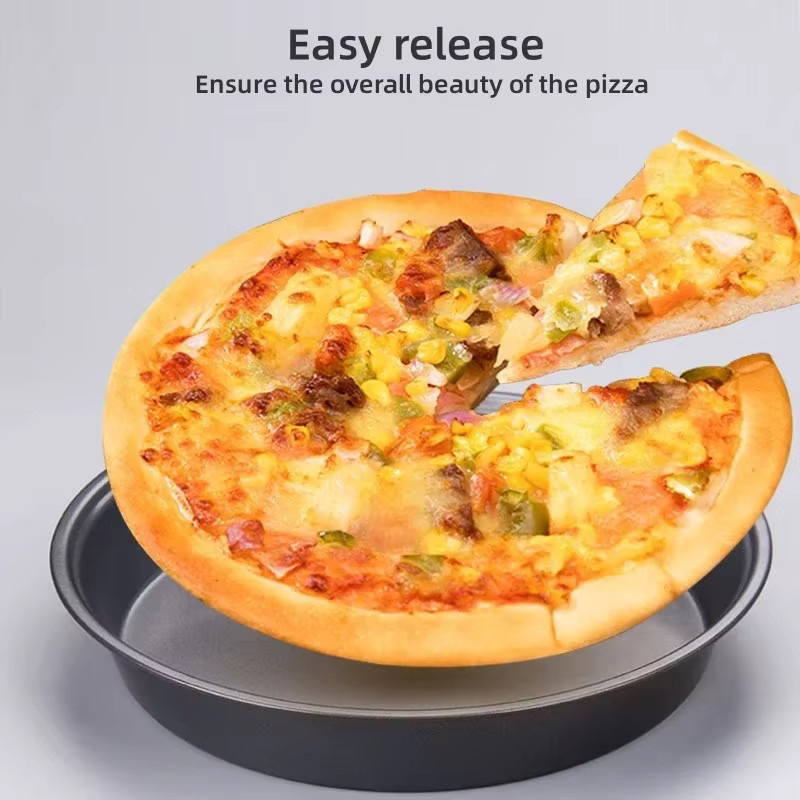 Runde Pizzabackform aus Kohlenstoffstahl von JUSTINLAU in Schwarz - Bild 3