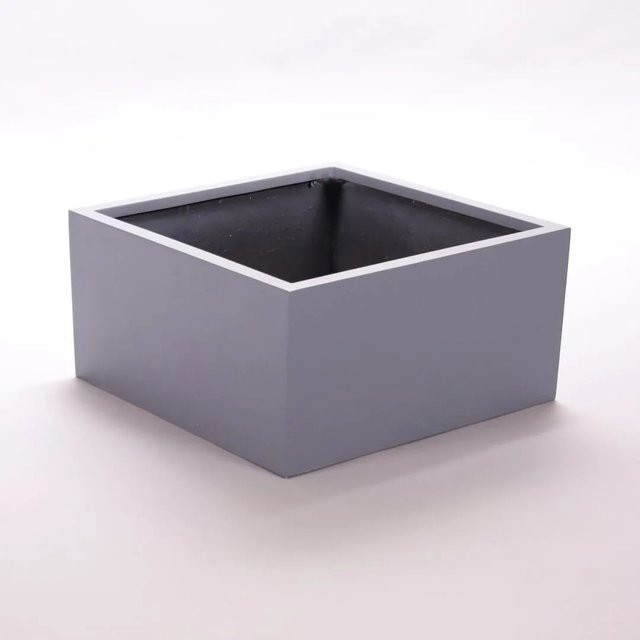 Elegant Einrichten Pflanzkübel aus Fiberglas, quadratisch und niedrig, Farbe: Grau, B/T/H: 60 x 60 x 30 cm - Bild 1