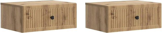 Set aus 2 vidaXL Nachttischen in Artisan-Eiche, braun, B/T/H: 49 x 34,5 x 20 cm - Bild 1
