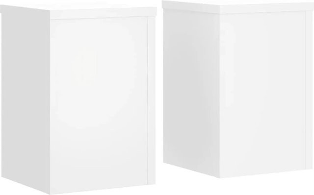 vidaXL Pflanzenständer aus Holzwerkstoff, 2 Stück, Weiß, B/T/H: 20 x 20 x 30 cm - Bild 1
