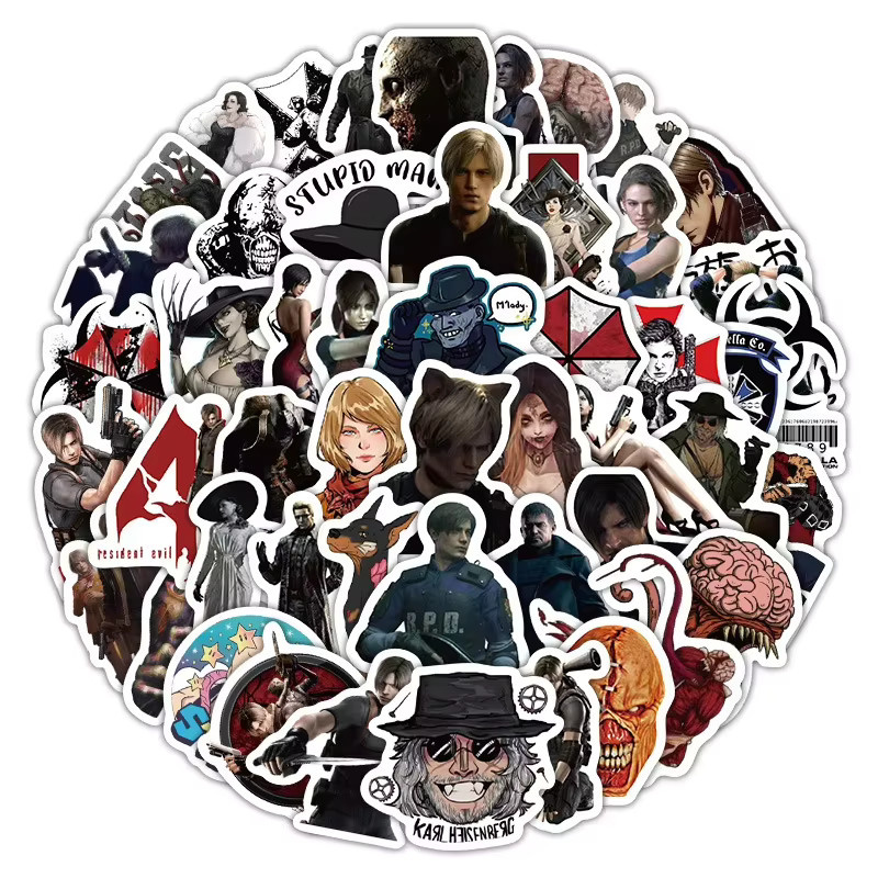 60 Stück Resident Evil Graffiti-Sticker von YUMEI in Multicolour für DIY Tagebuch, Handyhülle und Scrapbook - Bild 3