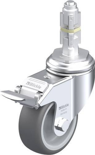 Blickle LKRA-PATH 80G-11-FI-E13 Lenkrolle mit Feststeller in Silber und Grau, Rad-Durchmesser: 80 mm, Tragfähigkeit: 120 kg - Bild 1