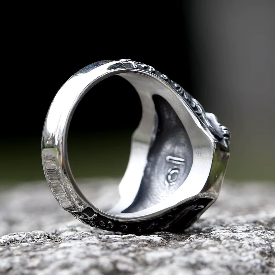 Wikinger-Amulett-Ring Edelstahl, Silber, Unisex - Bild 2