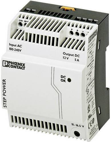 Phoenix Contact Hutschienen-Netzteil STEP-PS/ 1AC/12DC/5 Schwarz Weiß 12 V/DC 5A 60W - Bild 1