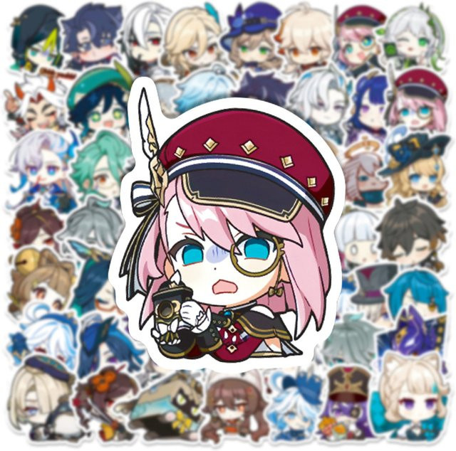 Rspctou Genshin Impact Anime-Spiel-Aufkleber, Mädchen-Sticker, Bunt / Mehrfarbig - Bild 1