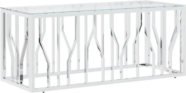vidaXL Couchtisch Modell 6 aus Edelstahl und Glas in Silber, B/T/H: 110 x 45 x 45 cm - Bild 1