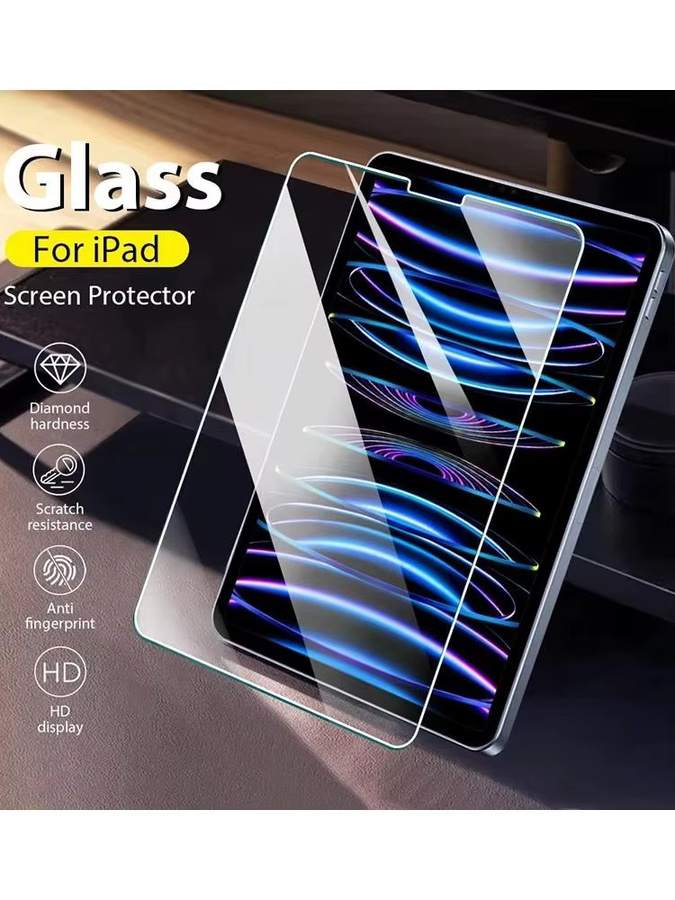 VORTNGLE Gehärteter Glas-Displayschutz für iPad Pro 11 2022, iPad Air 5 4, iPad Mini 6 5 3 2 1 und iPad 10. 9. 8. 7. 6. 5. Generation, Farbe: transparent - Bild 6