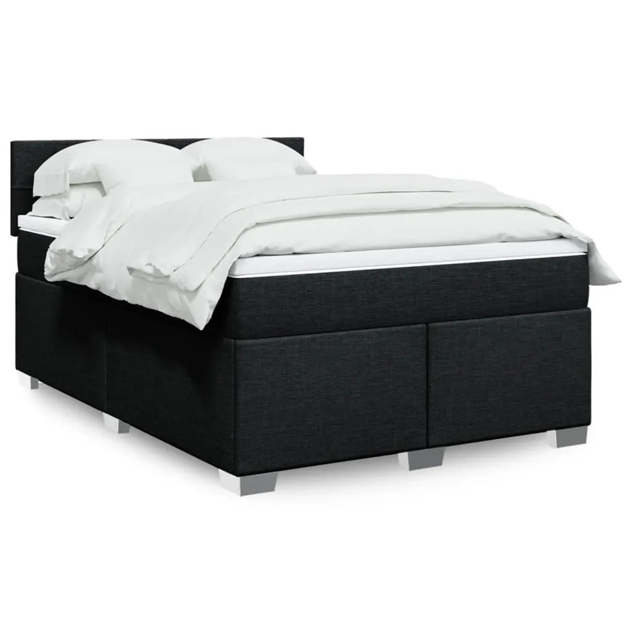 vidaXL Boxspringbett mit Matratze Schwarz B/T/H: 140 x 190 x 100,5 cm mit USB-Anschluss und Unterbettbeleuchtung - Bild 2