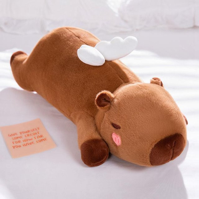 Linyi toy Capybara Plüschtier, Engel Flügel Herz, 75-80cm - Bild 1