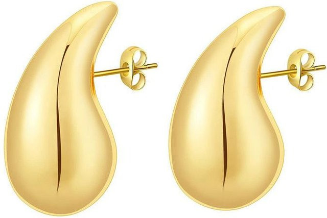 POMOiii Ohrringe, Wassertropfen, goldgelb, Unisex - Bild 1