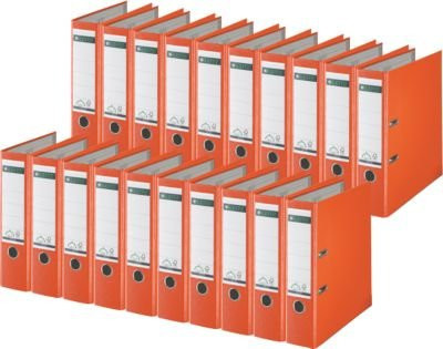 LEITZ Ordner 1010 DIN A4 in Orange, 20 Stück, Rückenbreite: 80 mm - Bild 1