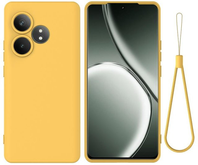 Premium Flüssigsilikonhülle mit Band für Realme GT6, GT 6T und GT Neo 6 mit weicher Innenbeflockung - Bild 1