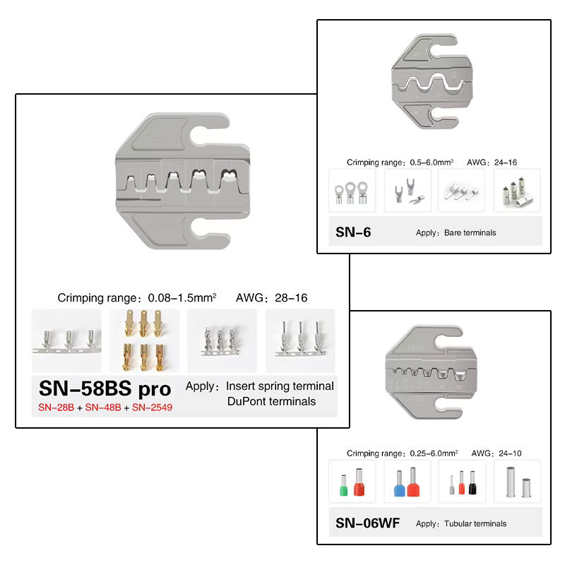 6-in-1 Crimpzange SN-58B mit 5-Backen-Set von Lion Rage für elektrische Klemmverbindungen und Rohranschlüsse - Bild 2