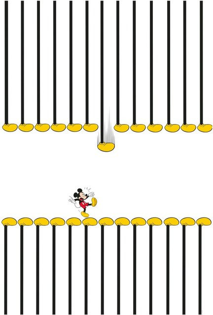 Komar Wandbild Mickey Mouse Footlines, Paper Poster, Multicolor, Breite: 50 cm, Höhe: 70 cm - Bild 1