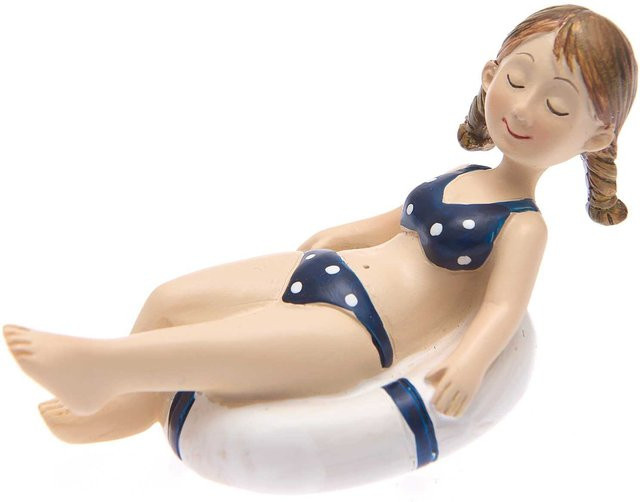 Rico Design Deko-Figur Mädchen mit Schwimmreifen in Maritim, Höhe: 9 cm, Breite: 6 cm - Bild 1