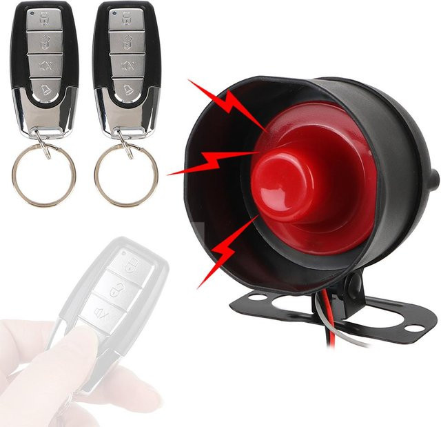 VehicleKit Universal-Autoalarm 12V Schutzsystem Schwarz - Bild 1