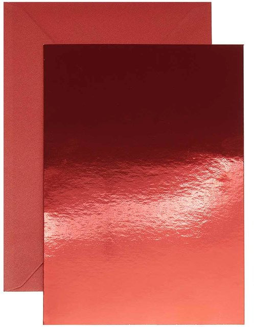 Rico Design Paper Poetry Kartenset aus Spiegelkarton in Rot, Format A7/C7 - Bild 1