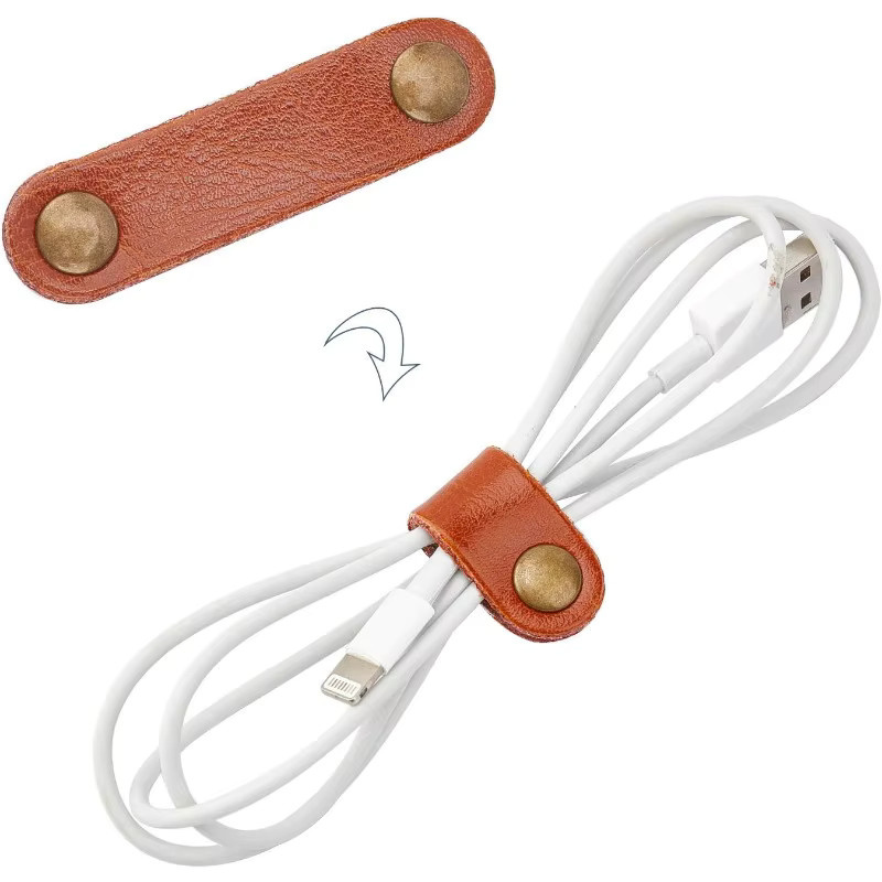 20 Stück Leder Kabelbinder in 5 Farben zur Organisation von USB-Kabeln, Kopfhörern und Drähten - Bild 3