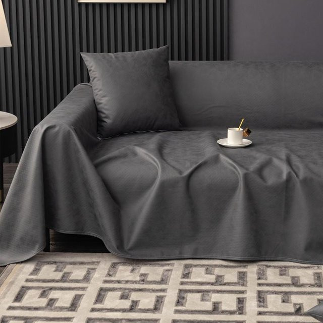 BC Pet Supplies Wasserdichtes Sofatuch aus Kunstleder und Polyester, Kratzfest und Urin-Isolierend, Grau, B/T: 210 x 180 cm - Bild 1