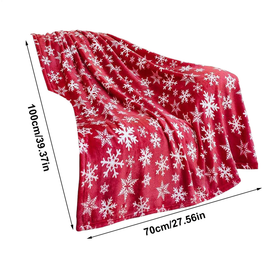 Weihnachtsdecke aus weichem Fleece in Rot für Sofa und Bett - Bild 3