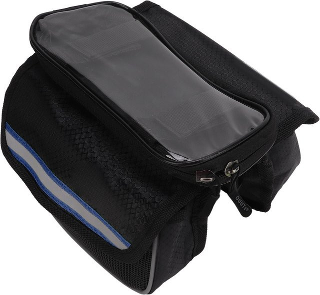 DIYelecs Fahrrad-Handytasche aus 600D Nylon mit transparenter TPU-Folie in Blau, stoßfest und sicher für Smartphones von 4,8 bis 5,7 Zoll - Bild 1