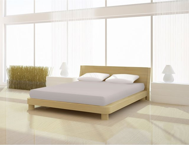Mr. Sandman Spannbetttuch Fein Jersey de luxe in Weiß, B/T: 120 x 130 cm, Höhe: 200 cm - Bild 1