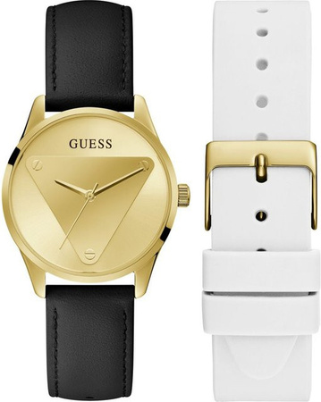 Guess Armbanduhr Emblem, Quarz, Edelstahl, Gold, 36 mm, Damen