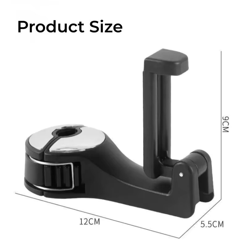 Multifunktionaler 2-in-1 Autohaken in Schwarz als Handyhalter und Haken für die Kopfstütze - Bild 5