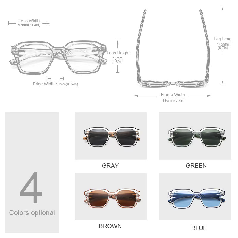HU WOOD GR8061 Sonnenbrille, Vollrand, polarisiert, Unisex, blau, transparent - Bild 2