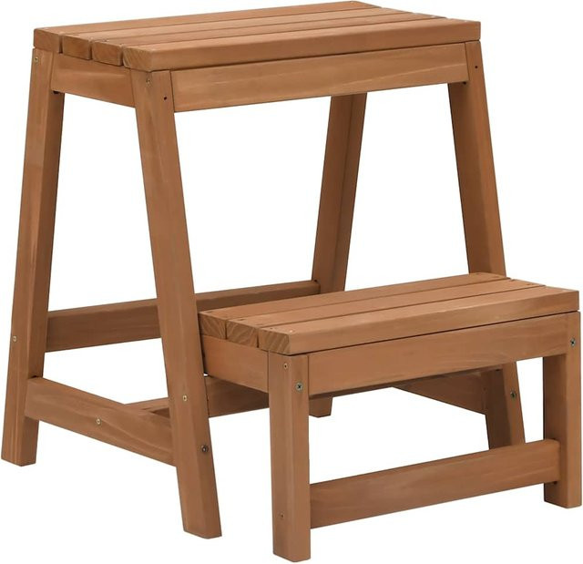 Klapp-Trittschemel aus Massivkiefernholz von VD Home Furnishing in Braun, B/T/H: 39,0 x 38,0 x 45,0 cm - Bild 1
