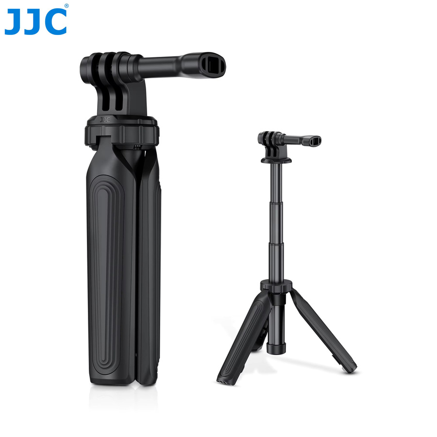 JJC Selfie Stick Mini-Stativ in Schwarz für GoPro Hero 13 12 11, DJI Osmo Action 5 Pro 4 3 und Insta360 Ace Pro 2 als ausziehbares Stativ - Bild 1