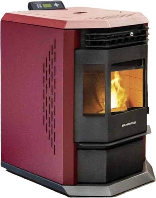 Schenger Pelletofen HLP3602 in Rot mit 9,3kW Leistung, A++ Effizienzklasse, vollautomatisch mit WIFI, ECO-Modus und Timer - Bild 1