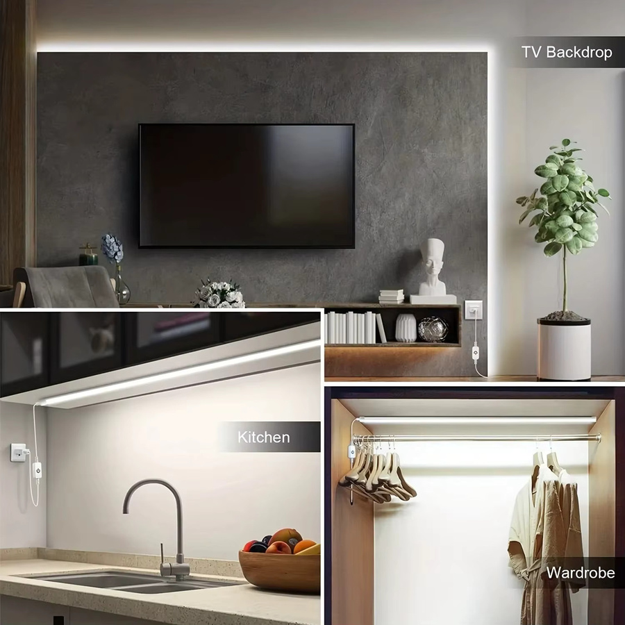 Shine-tale LED-Neon-Lichtstreifen in Warmweiß, dimmbarer USB-Neonlampe mit Touch-Sensor aus Silikon für moderne DIY-Dekorbeleuchtung im Schlafzimmer - Bild 6