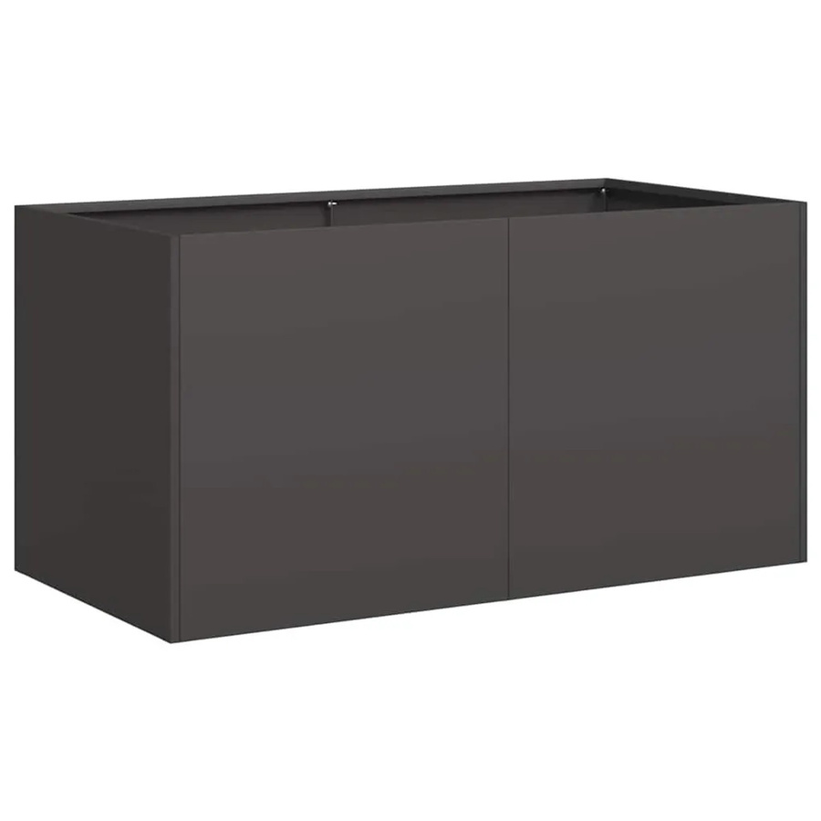 vidaXL Pflanzkübel aus kaltgewalztem Stahl in Schwarz, B/T/H: 80 x 40 x 40 cm - Bild 2