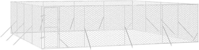 vidaXL Outdoor-Hundezwinger aus verzinktem Stahl in Silber, B/T/H: 8 x 8 x 2 m - Bild 1