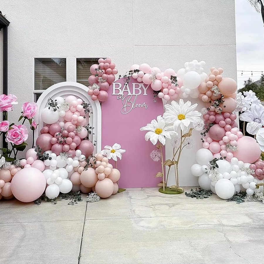 MicroPlush Boho Ballongirlande Set mit 85 Stück in Rosa, Blau und Weiß für Geburtstag, Hochzeit, Babyparty oder Abschlussfeier - Bild 3