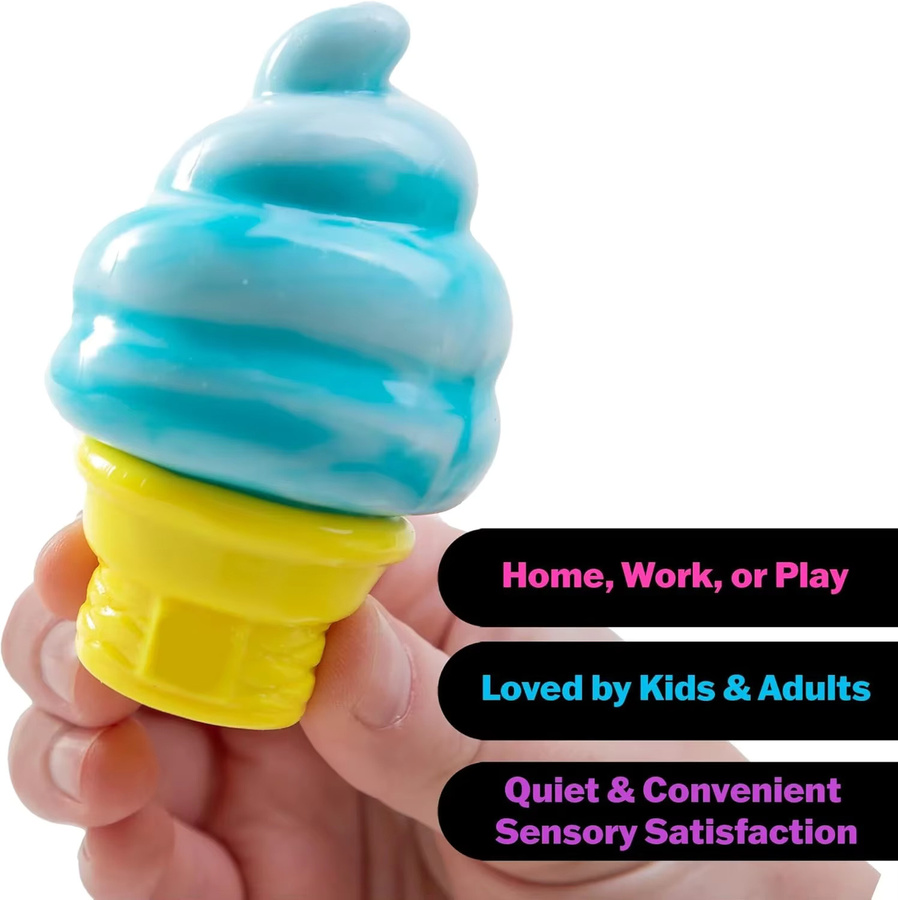 Nee-doh Nice Cream Cone, Bunter Eiscreme-förmiger Sensorischer Stressabbau-Fidget-Spielzeug, multicolour - Bild 4