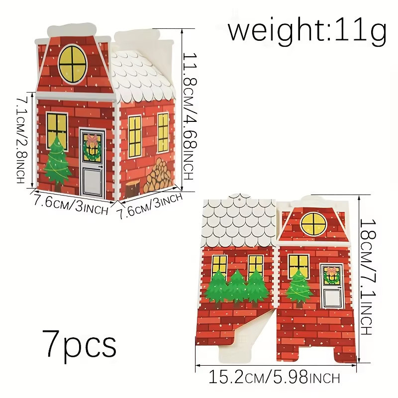 24 Stück Weihnachts-Geschenkboxen mit Adventskalender-Muster in Rot aus Papier - Bild 3