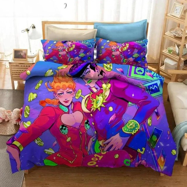 Bettwäsche-Set Anime JoJo's Bizarre Adventure Jotaro Kujo mit Bettbezug und Kissenbezug, Mehrfarbig, B/H: 135 x 200 cm - Bild 1