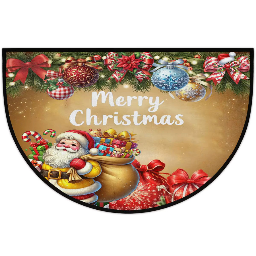 VIKAMA Weihnachtsmann Fußmatte, halbrunde Bodenmatte in Multicolour, rutschfest und waschbar, B/T: 60 x 40 cm - Bild 3