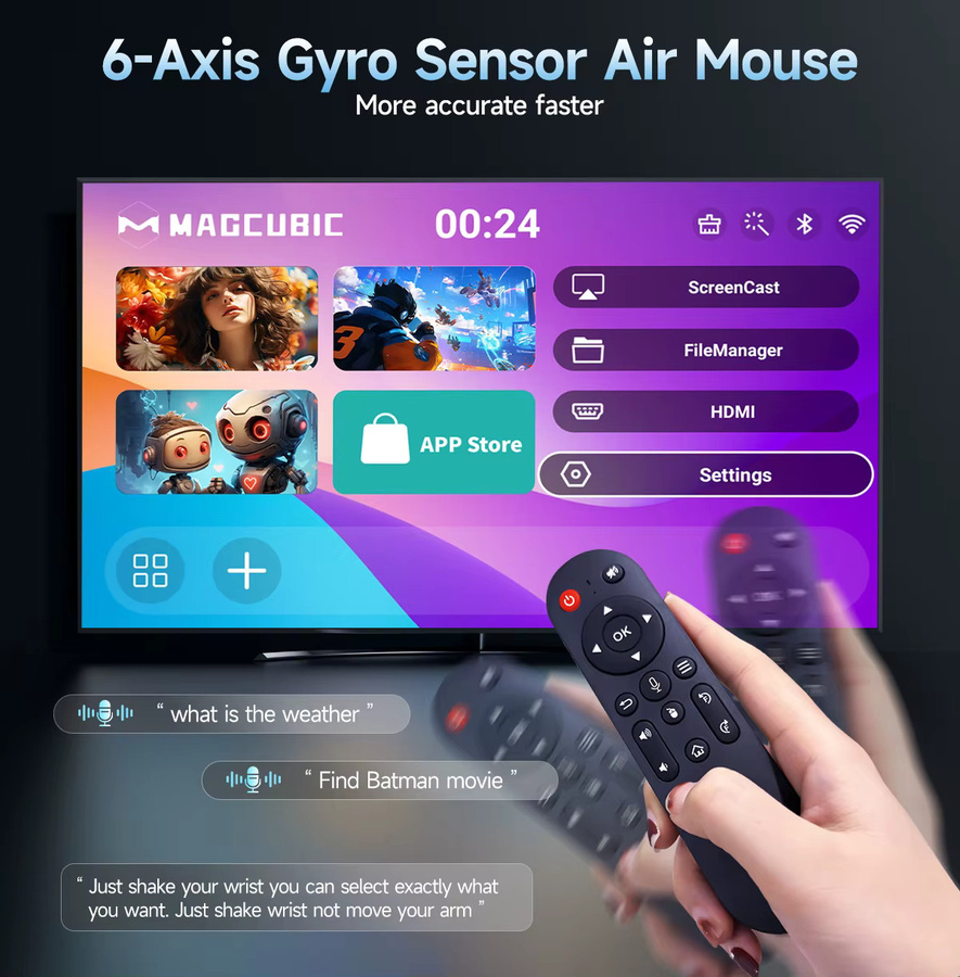 Magcubic HY320Pro Full HD Projektor mit Autofokus, Android 14 und 8K-Unterstützung, Weiß - Bild 5