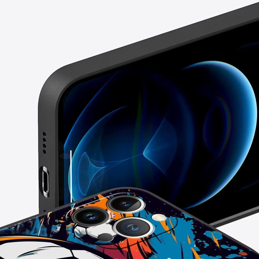 Schwarze Fußball Leidenschaft Handyhülle als Schutzhülle für Apple iPhone Modelle - Bild 1