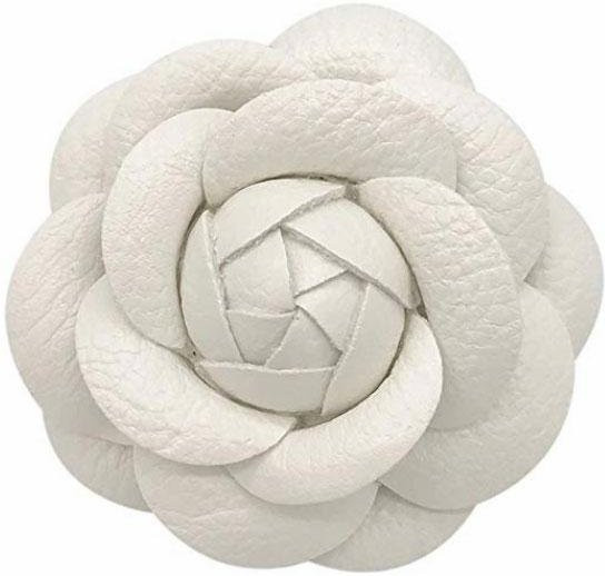 YIRAN Brosche, Kamelien Seidenstoff, Blume, Weiß, Damen - Bild 1