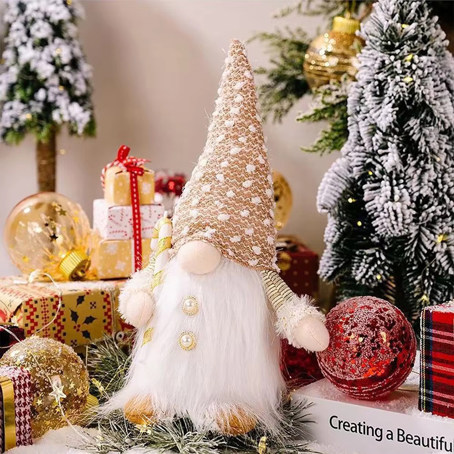 Leuchtender Weihnachtszwerg als gesichtslose Weihnachtspuppe für die Heimdekoration, Höhe: 30 cm - Bild 2