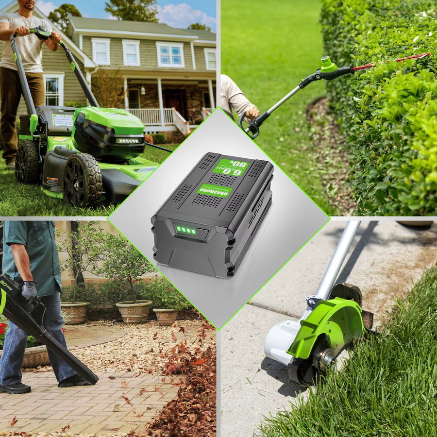 Bonacell Ersatzakku 6000 mAh Li-Ion 80 V für Greenworks GBA80600 GBA80250 GBA80300 GBA80200 Rasenmäher und Elektrowerkzeuge in Schwarz-Lila - Bild 4