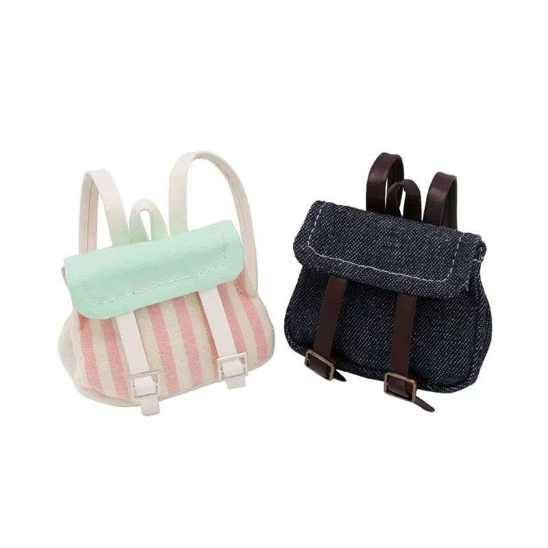 Mini-Puppenrucksack im College-Stil, Blau, Bunt / Mehrfarbig, Plüsch / Textil - Bild 3
