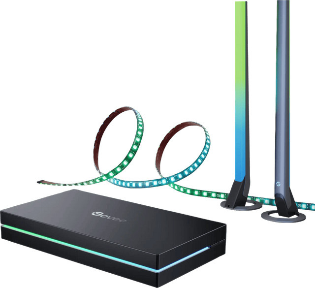 Govee AI Sync Box Kit 2 TV-Hintergrundbeleuchtung für Fernseher 27 - 34 Zoll, Multicolor, Schwarz - Bild 1
