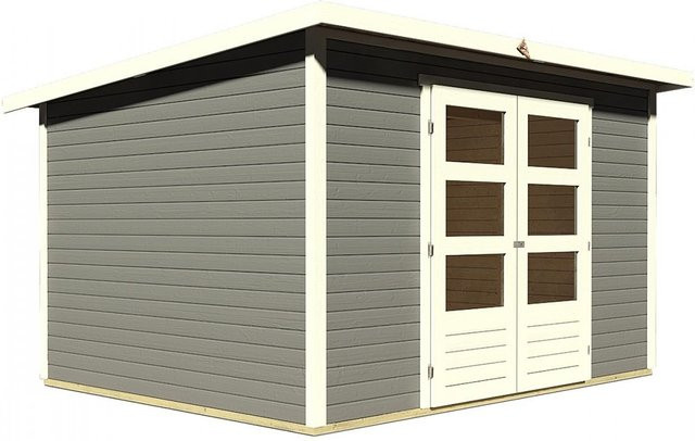 KARIBU Gartenhaus Stockach 5 aus Holz in Terragrau, B/H/T: 305 x 197 x 246 cm - Bild 2