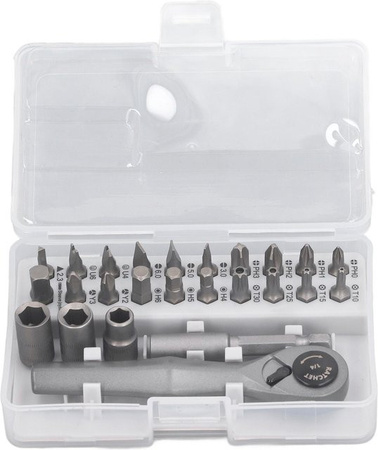 Neoglint Sechskant Ratsche Schraubendreher Bit Set aus Chrome Vanadium Stahl in Weiß und Silber