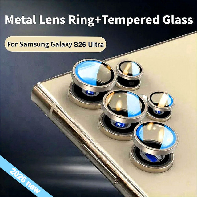 Metall-Objektiv-Glasschutz für Samsung Galaxy S26 Ultra S25 S24 Plus Kamera-Ring-Hülle aus Legierung in Multicolour - Bild 1